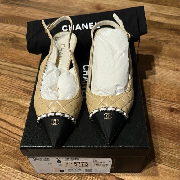 Chanel Slingback w Box & Dustbags - Picture 1 of 7